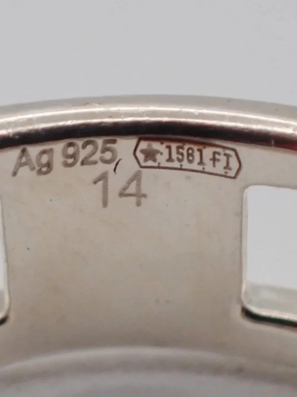 GUCCI Interlocking G Logo Ring Silver 925 Size JP14 US7 Italy Accessory 60KC874 - Picture 7 of 11